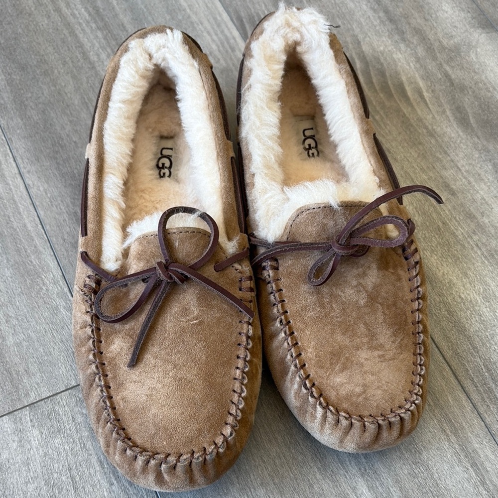 UGG Chestnut Suede Moccasin Slippers